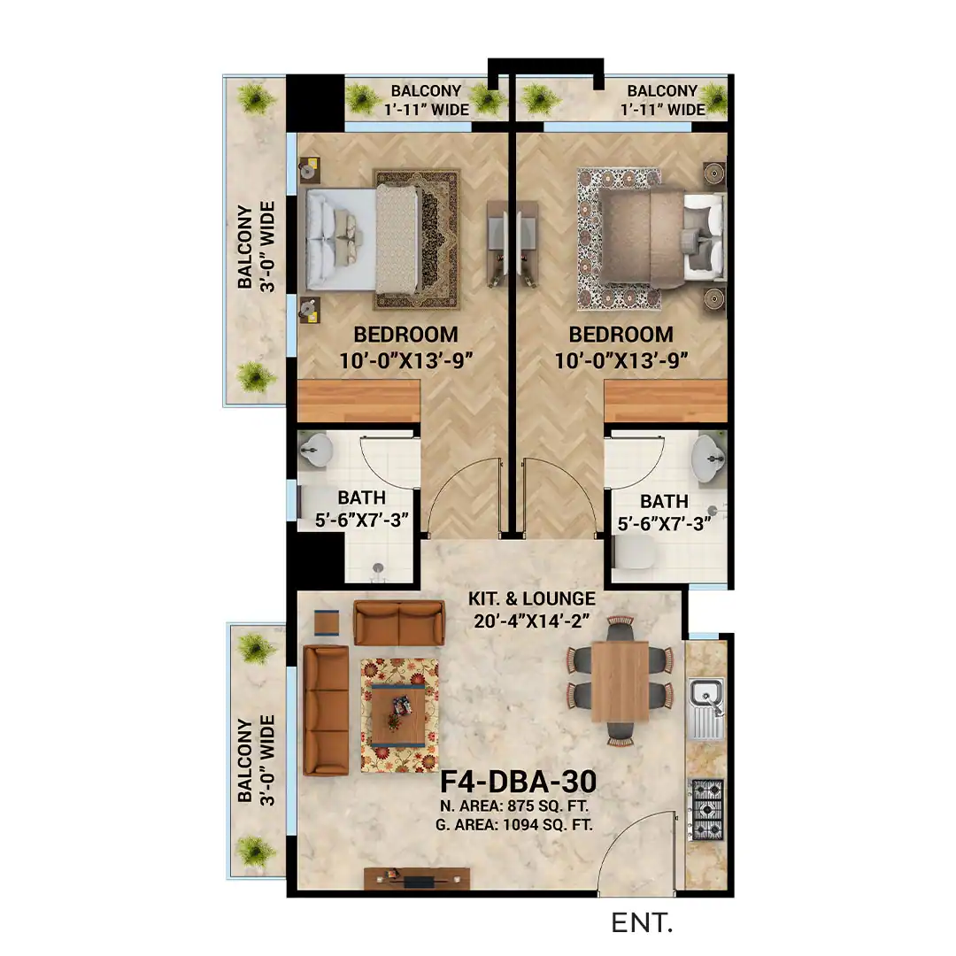 2 Bed Apartments